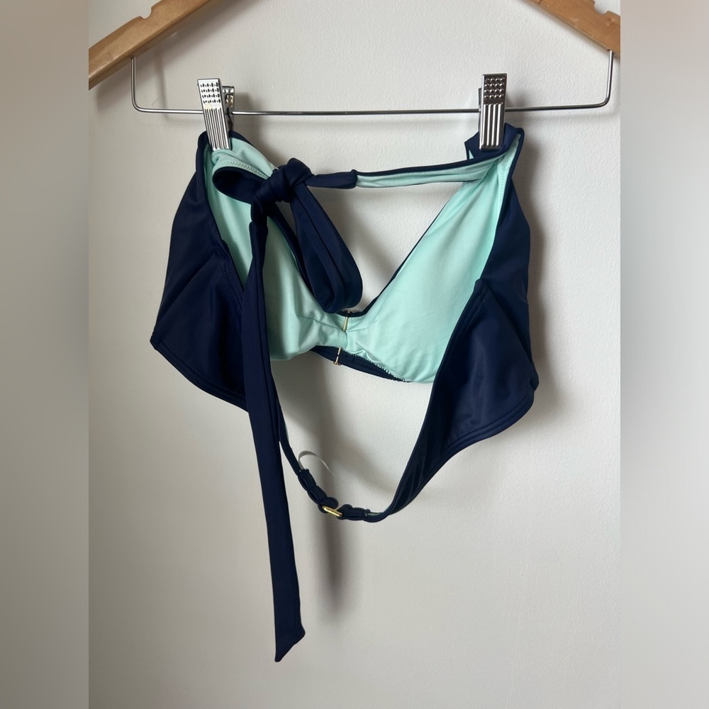 Victoria’s Secret Navy Blue Swim Suit Bikini Halter Top XL Removable Pads - Picture 4 of 6